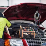 Mechanic performing vehicle repairs